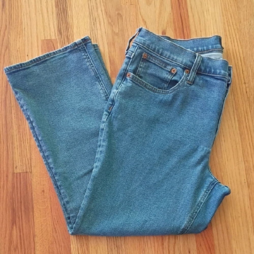 J. Crew Flare Crop Jeans - Classic Blue - Picture 9 of 11